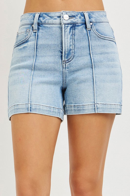 Risen Tummy Control High Rise Pintuck Detail Shorts