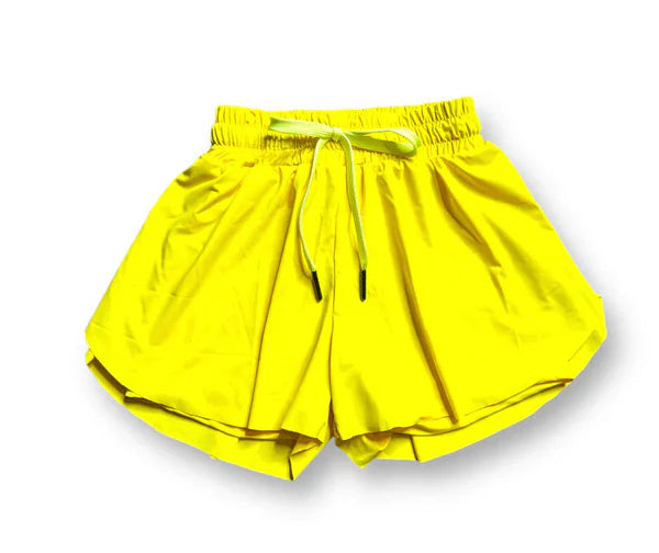 Belle Cher Neon Yellow Butterfly Shorts