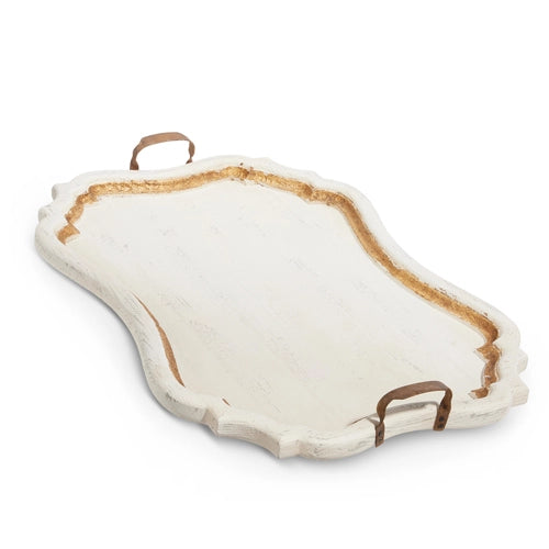 Raz SB* 32" Distressed White Tray