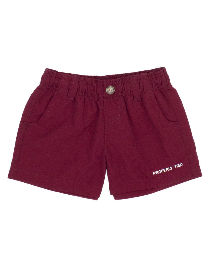 Properly Tied Boys Mallard Short Maroon