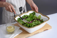 Pampa Bay Large Square Salad Bowl  Golden Salerno