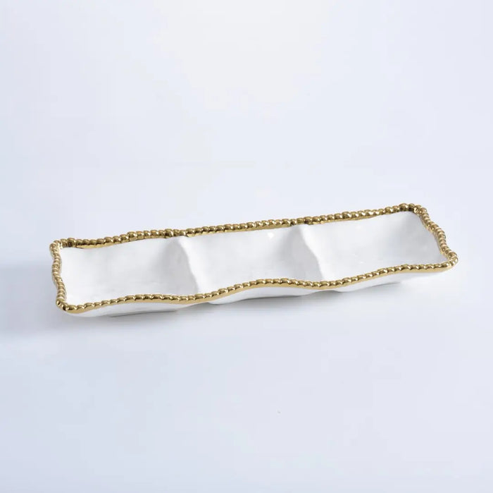 Pampa Bay  3 Section Serving Piece from our Golden Salerno