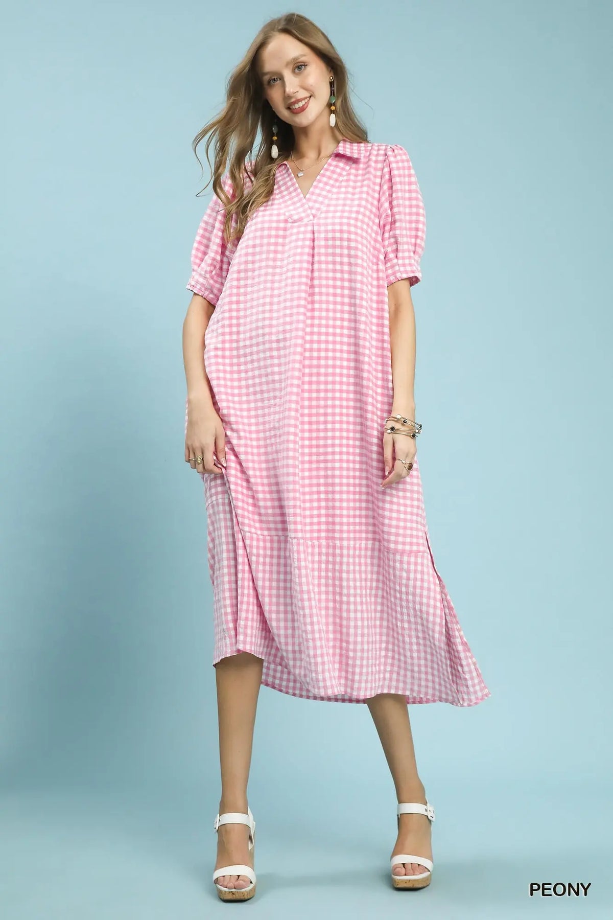 Gingham Midi Dress