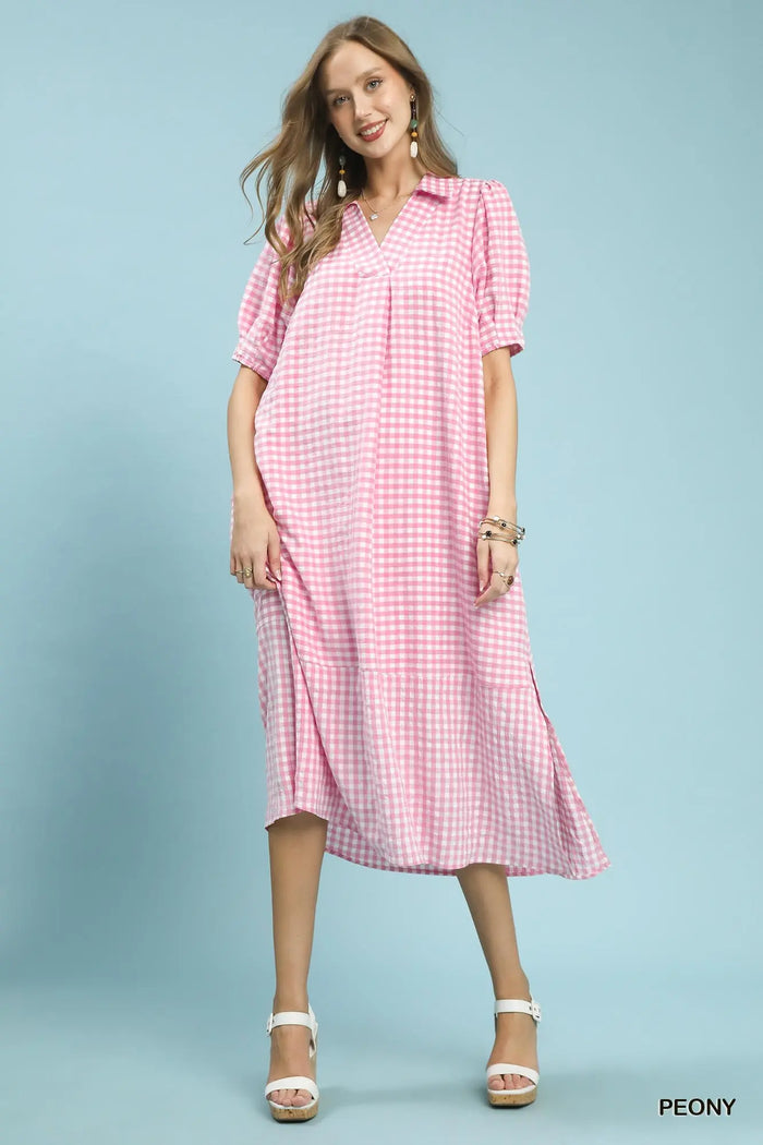 Gingham Midi Dress