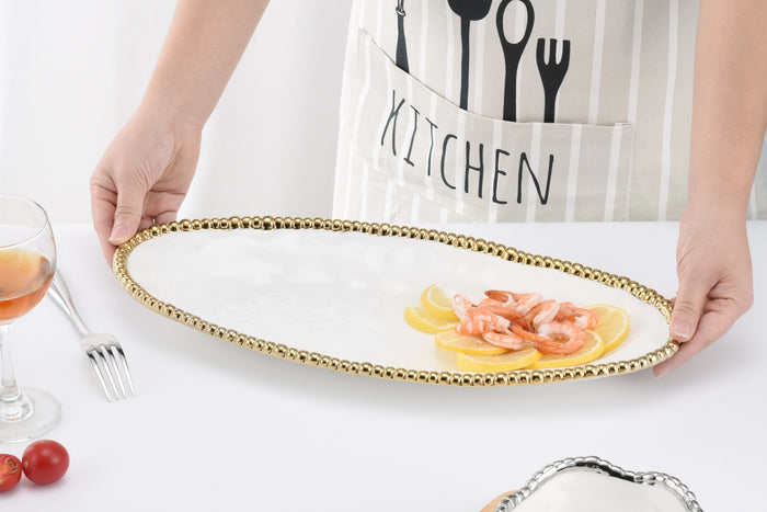 Pampa Bay Oval Serving Piece from our Golden Salerno