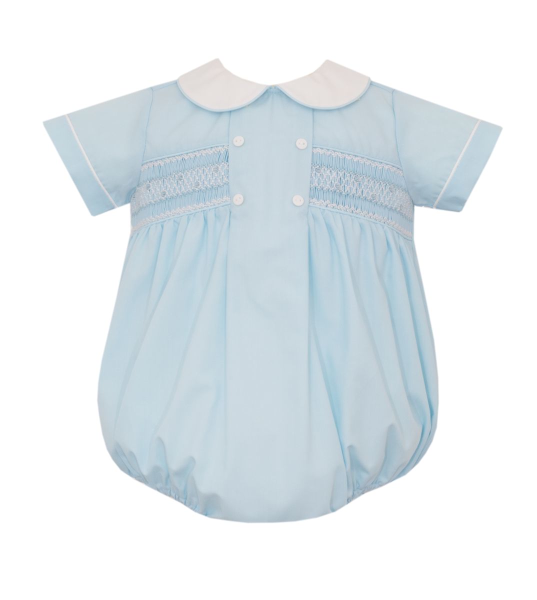 Petit Bebe- MARCUS - Blue poplin boy's bubble w/ buttons