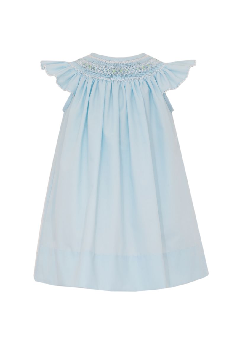 Petit Bebe- MADISON - Blue poplin angel wing bishop