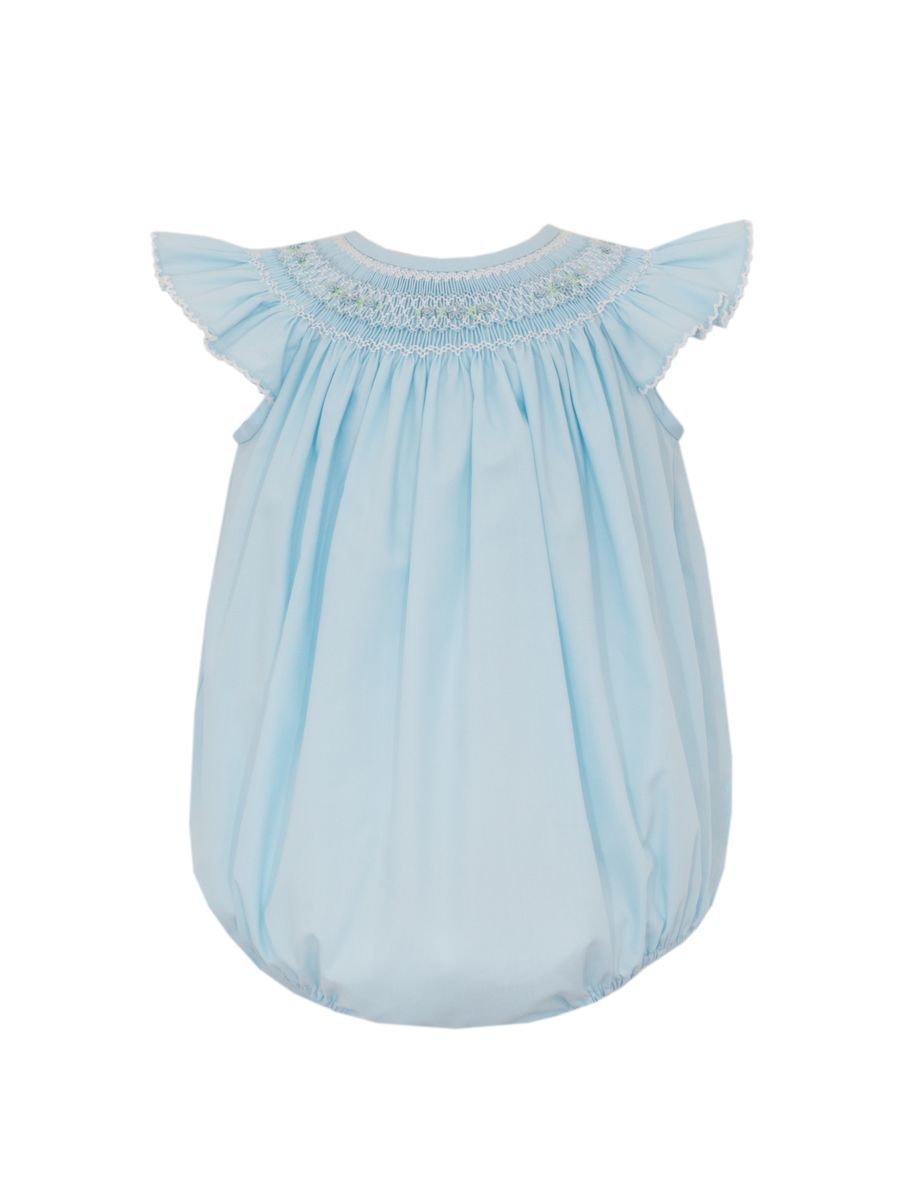 Petit Bebe- MADISON - Blue poplin angel wing bishop bubble