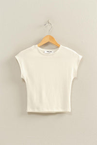 Fitted Cropped Cap Sleeve Top
