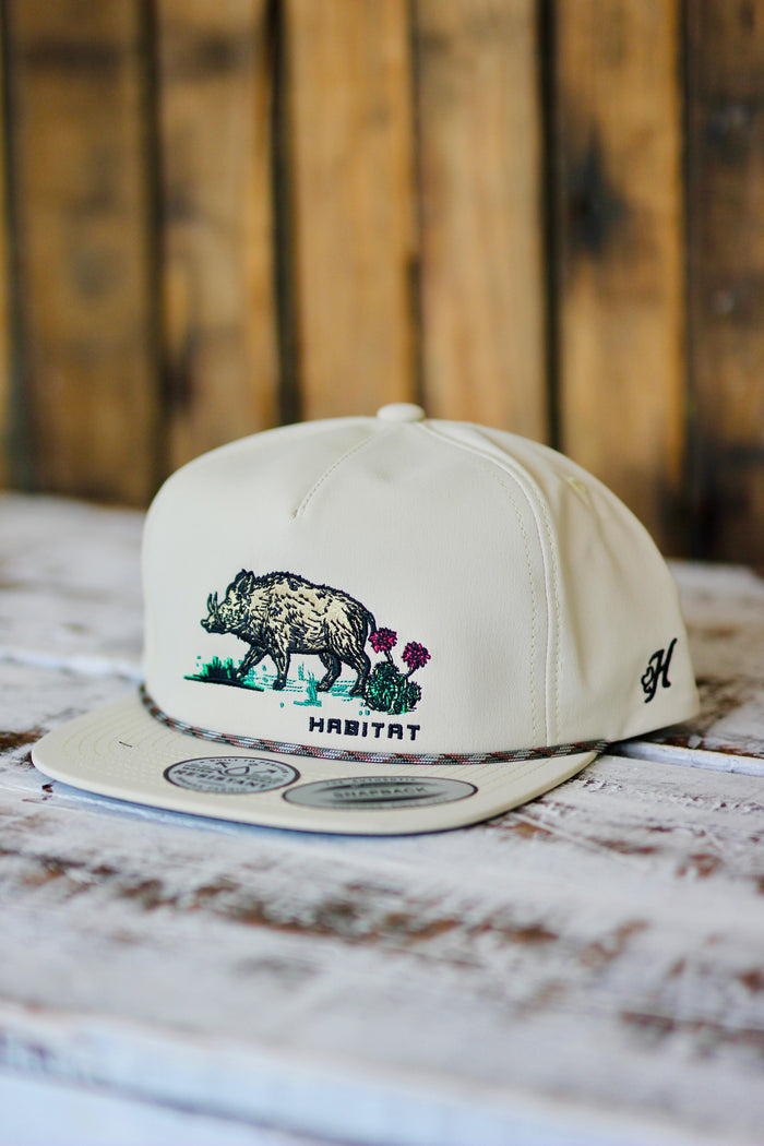 Hooey Habitat Tan 5-Panel Trucker w/ Multi Color Hog Logo