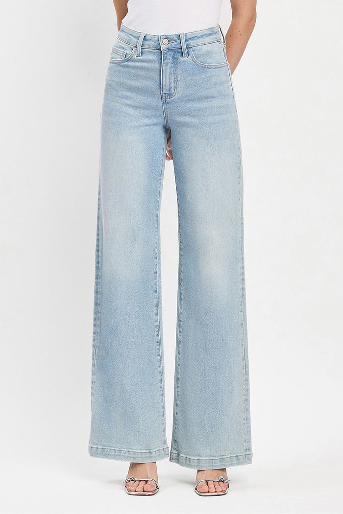 Vervet High Rise Full Length Light Wash Wide Leg Jeans