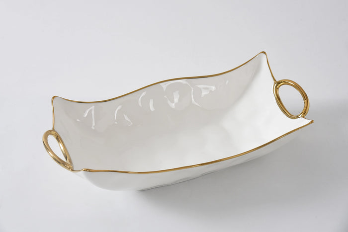 Pampa Bay Rectangular Centerpiece Golden Handles