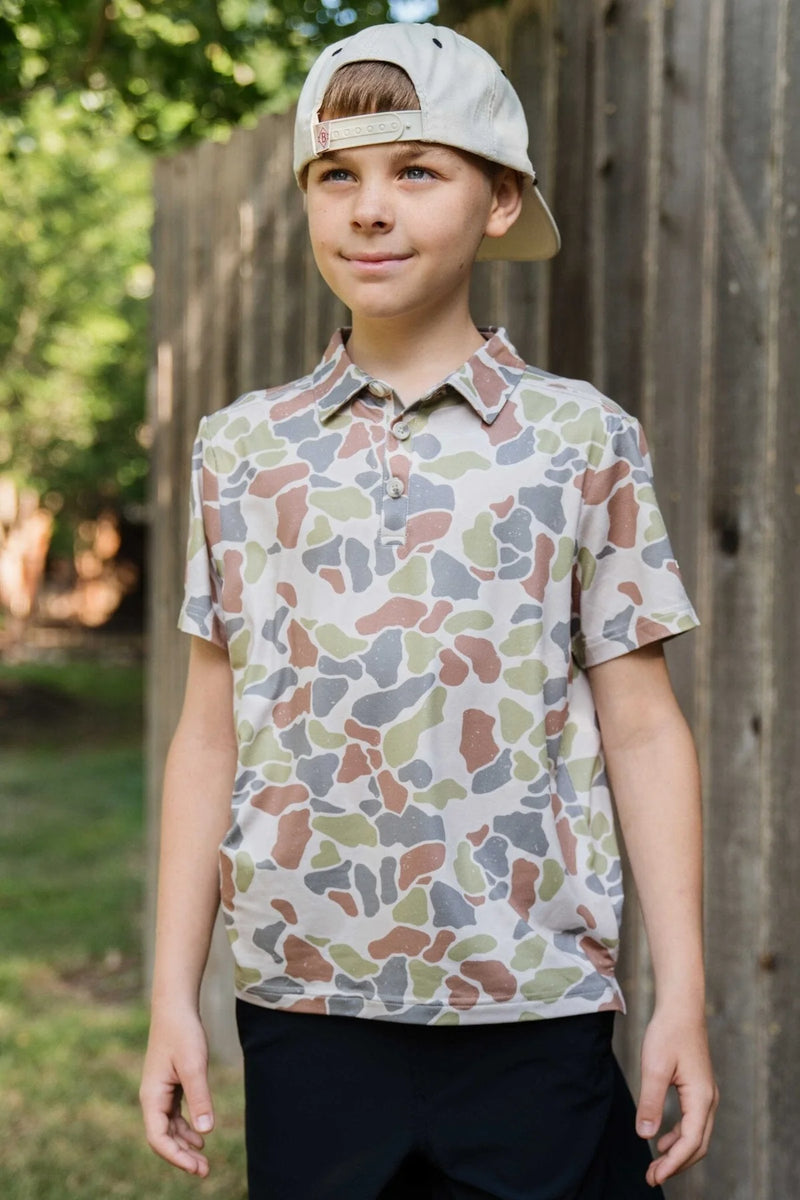 Burlebo- Youth Polo - Driftwood Camo