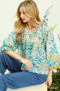 Watercolor Floral Blouse