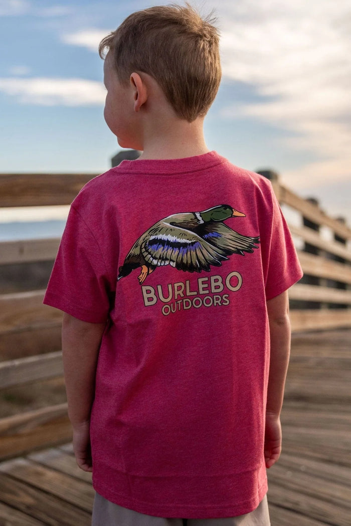 Burlebo- Youth Tee - Flying Duck - Heather Crimson