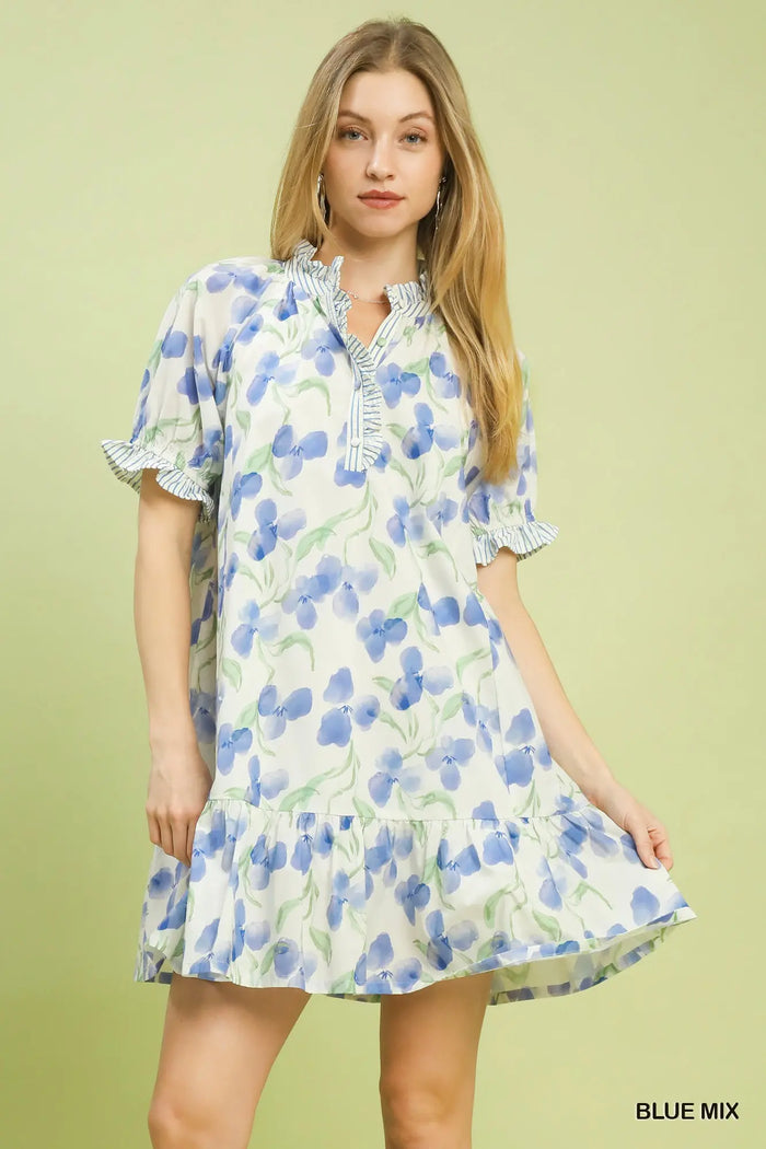 Floral Ruffle Hem Dress