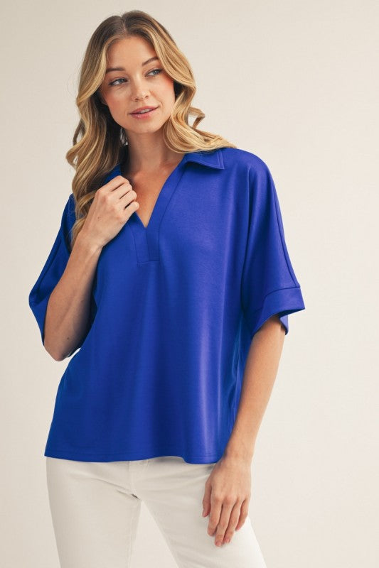 Side Slit Hem Solid Top