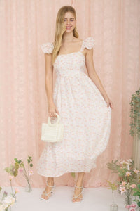 Floral Ruffle Strap Midi Dress