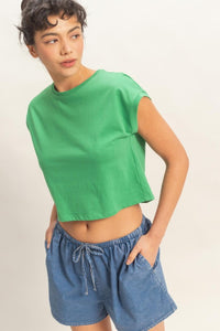 Classic Crew Neck Sleeveless Top