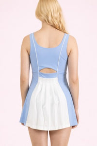 Back Cutout & Pleats Detail Activewear Mini Dress