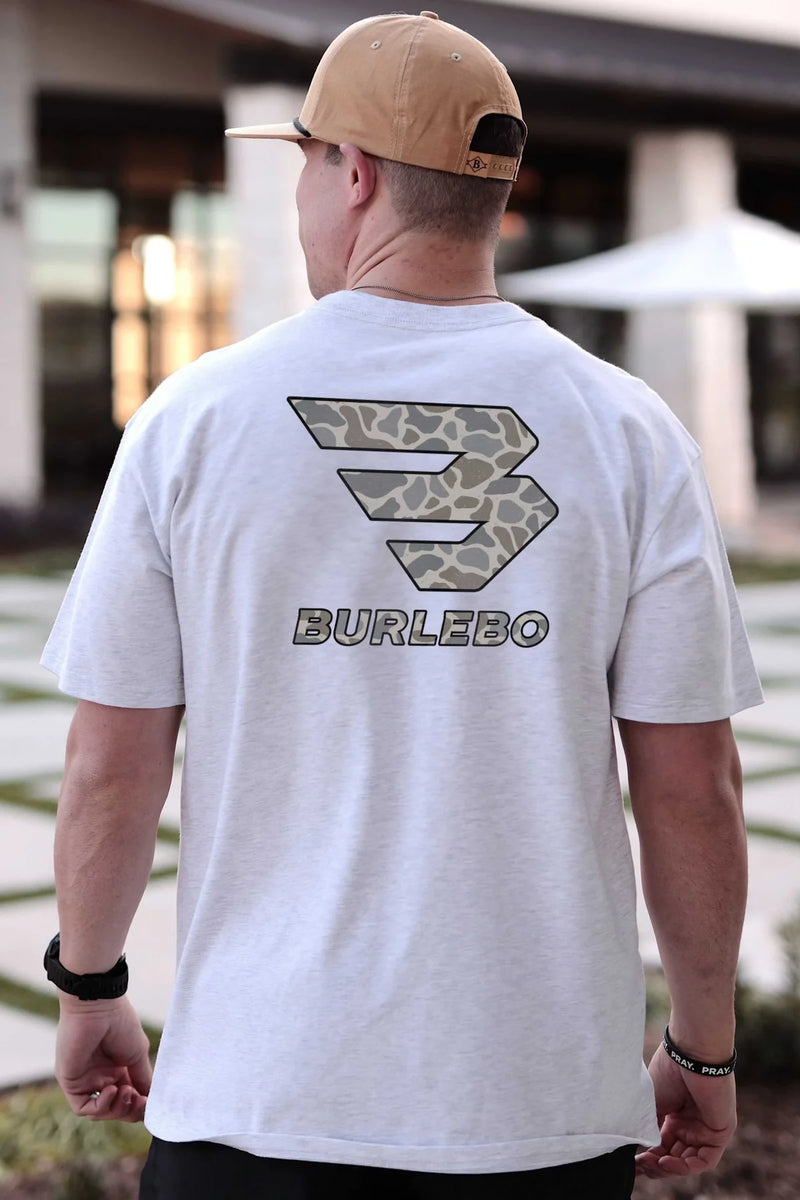 Burlebo Classic Deer Camo Sig Logo - SS - Ash Grey