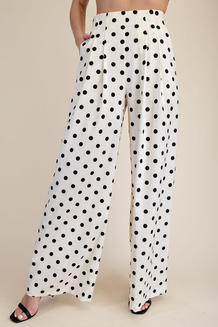 Pleated High-waisted Wide Pants