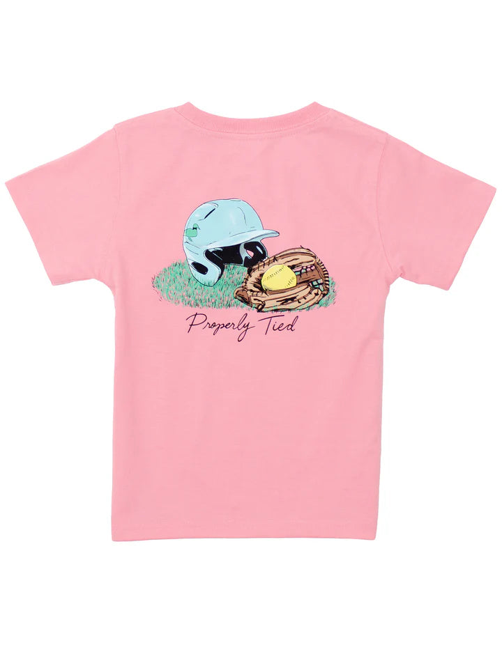 Properly Tied Girls Softball SS Light Pink
