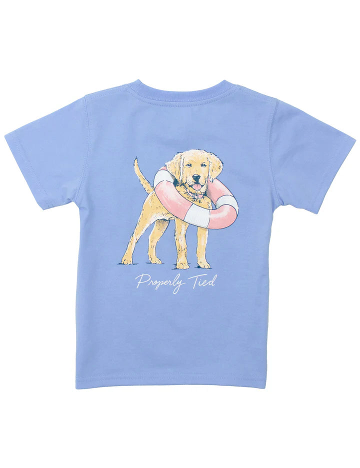 Properly Tied Girls Lifeguard Pup SS Light Blue