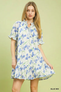 Floral Ruffle Hem Dress