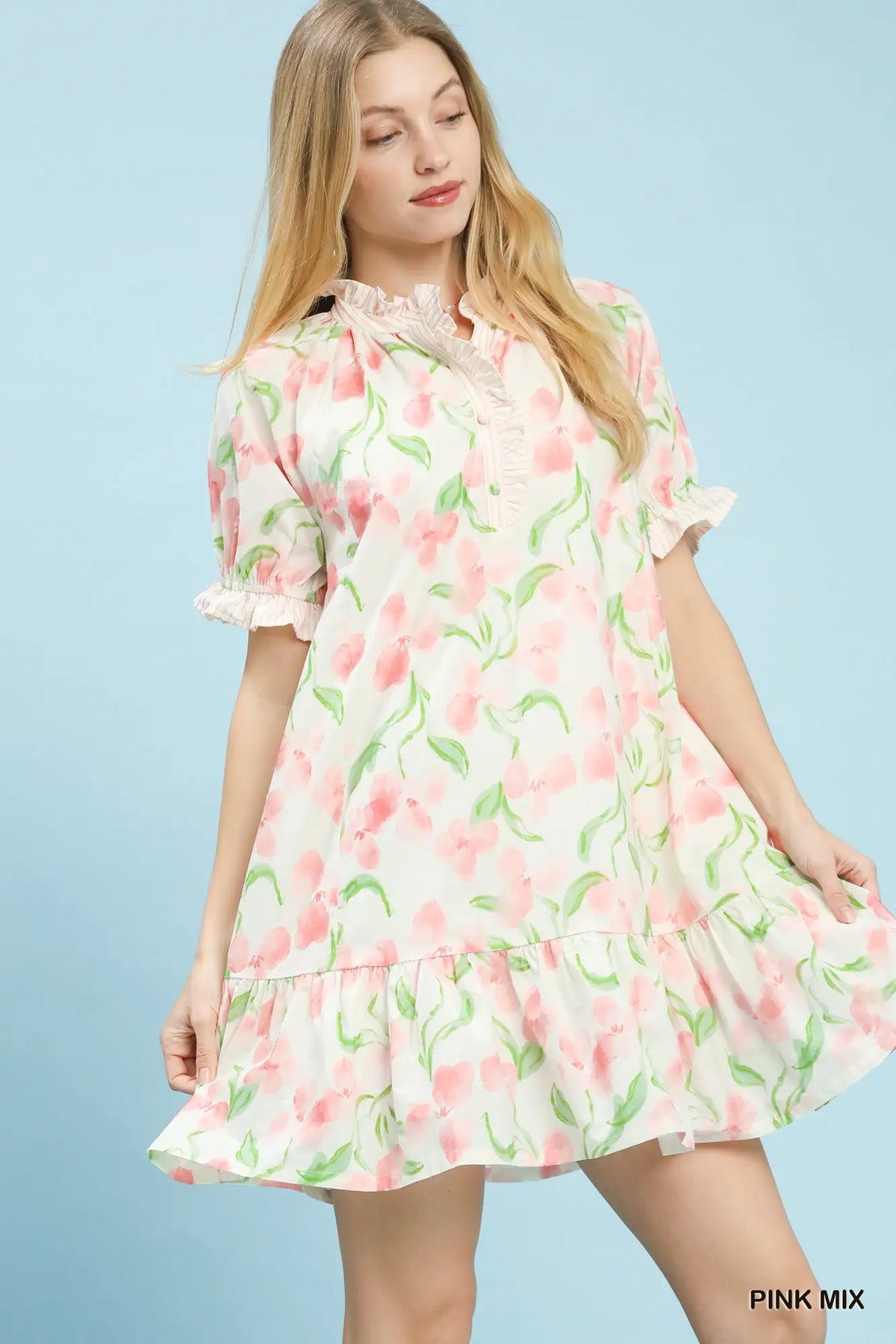 Floral Ruffle Hem Dress