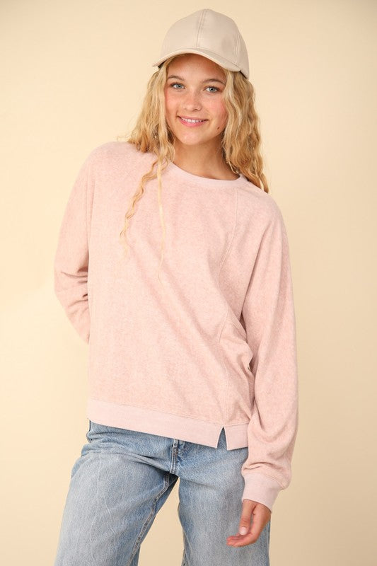 Oversized Comfy Soft Contrast Knit Top