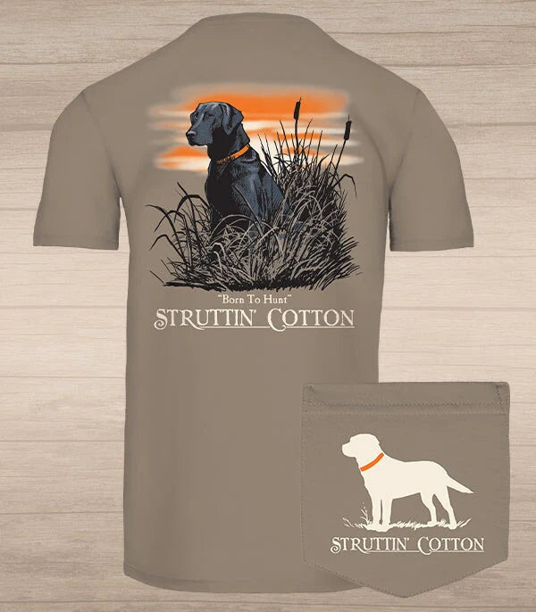 Struttin Cotton- Born To Hunt T-Shirt Black Lab