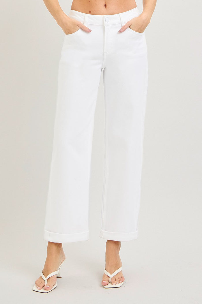 Risen Mid Rise Ankle Barrel Relaxed Baggy Pants