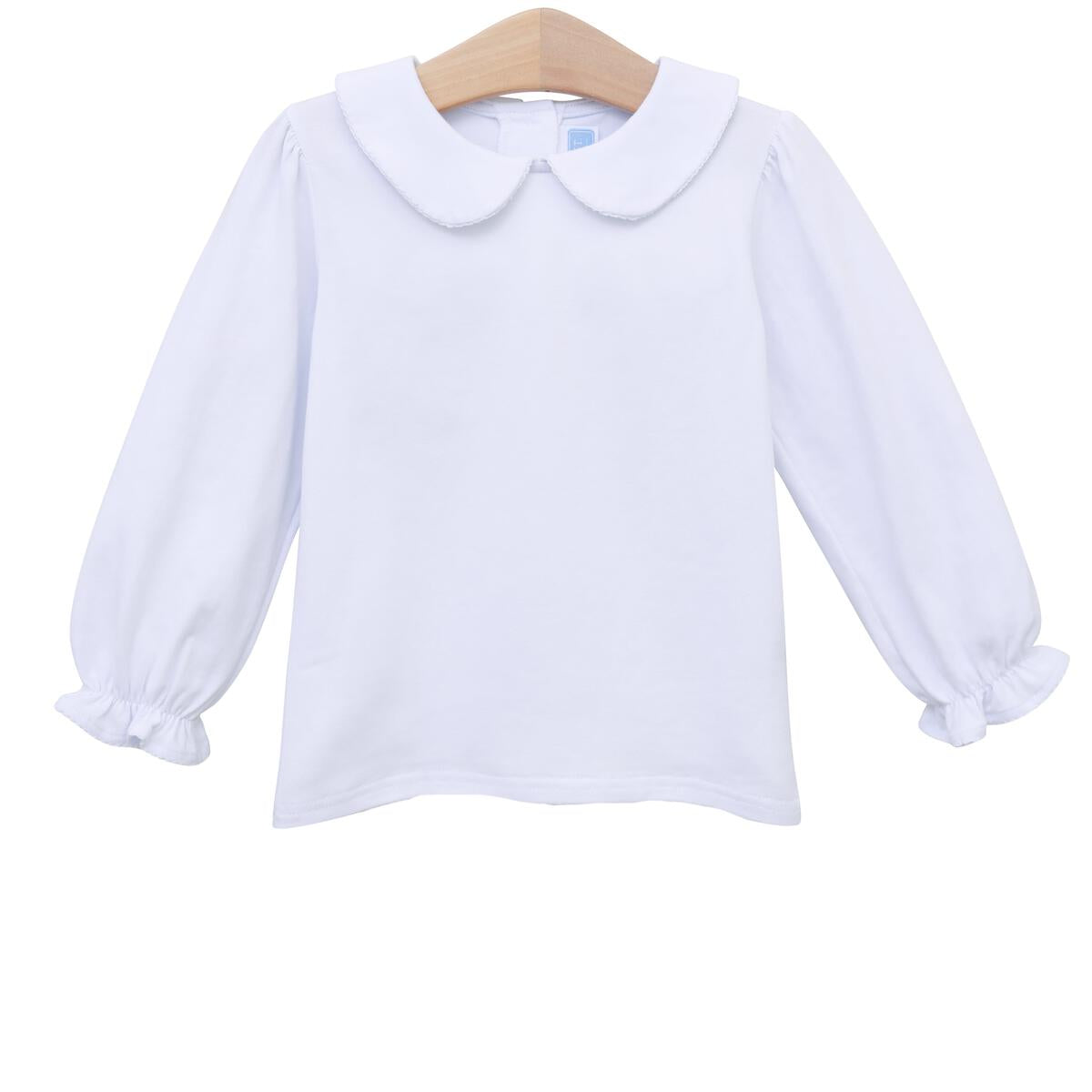 Trotter Street Peter Pan Collar Shirt- White