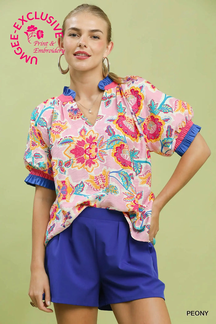 Floral Print Top Botanical print