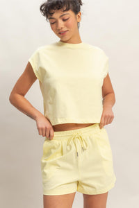 Cap Sleeve Boxy Top And Shorts Set