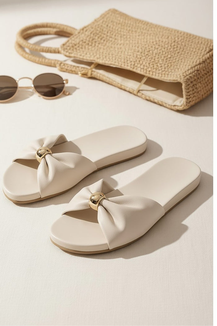 Flat Analog Slide Sandals