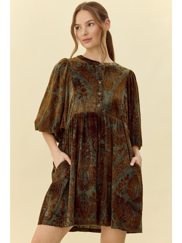 Velvet jacquard dress