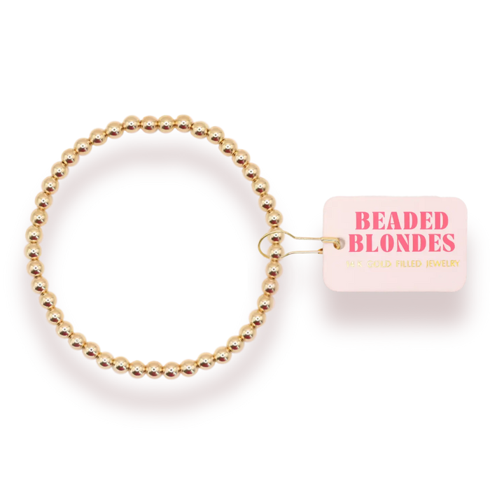 4mm Gold Beaded Bracelet