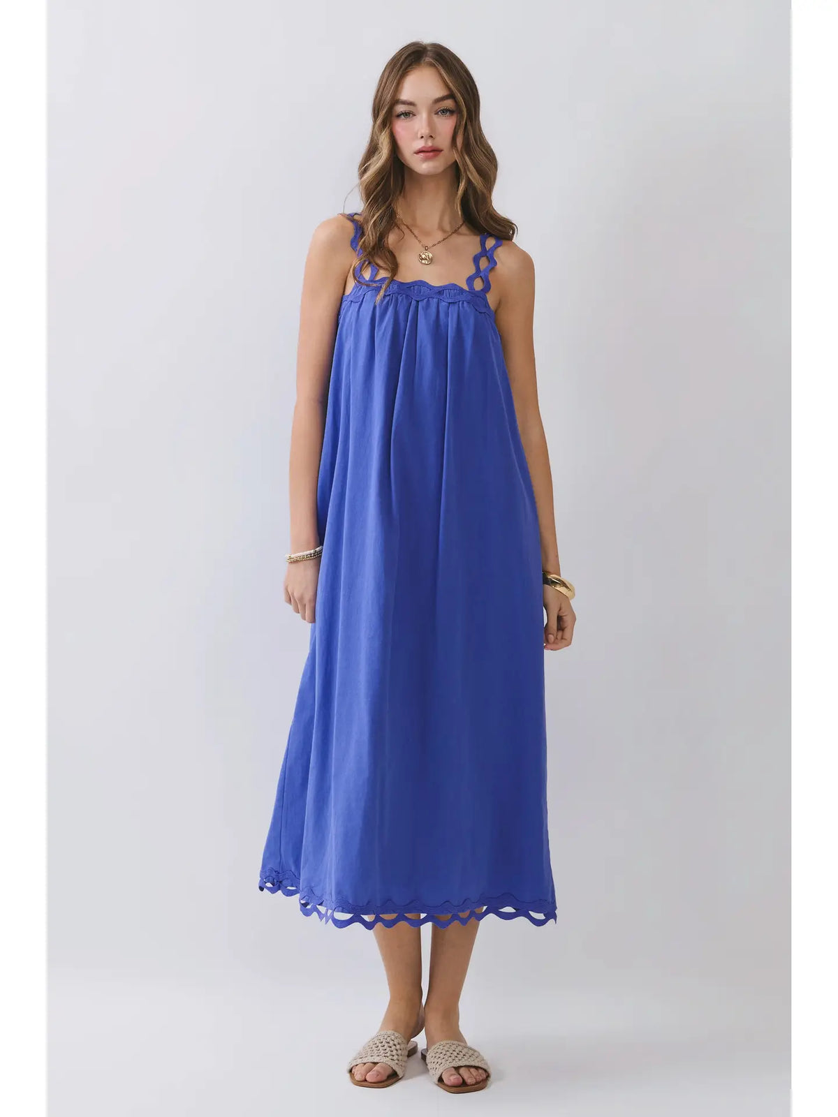 Scallop Strap Relaxed Fit Midi Dress – Willow at Merle Norman
