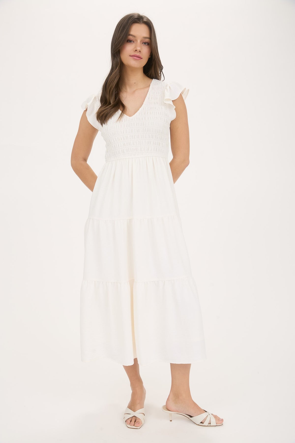 Flutter Sleeve Maxi Dress