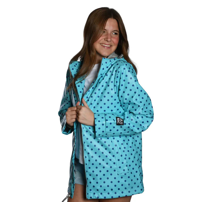 LULU MAC RAINCOAT POLKA DOT HOT BLUE/NAVY