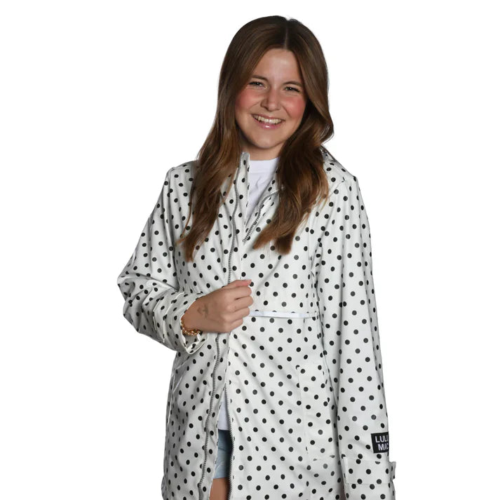LULU MAC RAINCOAT POLKA DOT HOT WHITE/BLACK