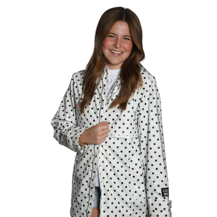 LULU MAC RAINCOAT POLKA DOT HOT WHITE/BLACK