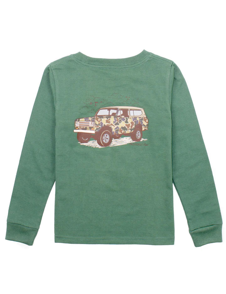 Properly Tied Boys Camo Truck LS Fern Green