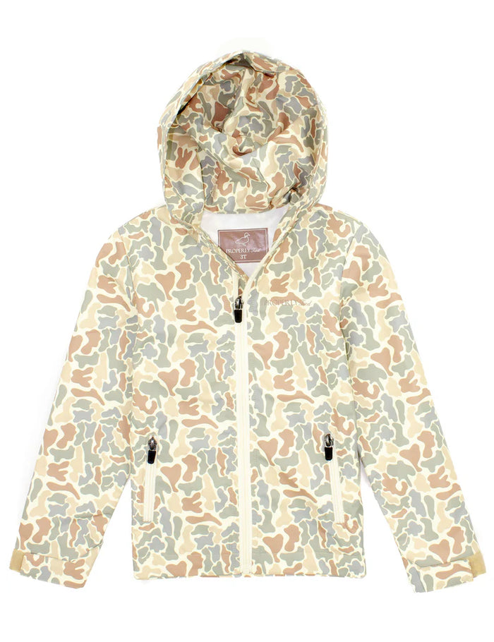 Properly Tied Boys Canopy Rain Jacket Field Camo