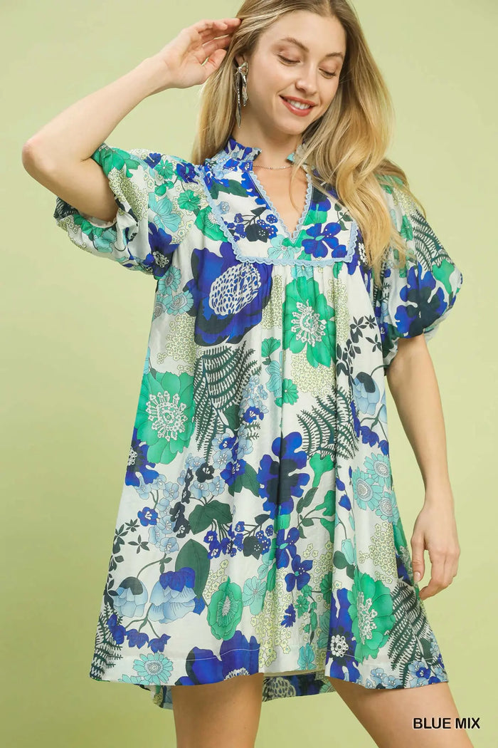 Mix Floral Babydoll Dress