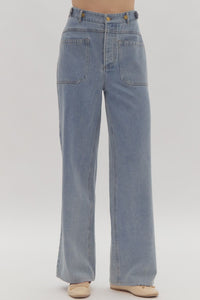 High waisted denim pants