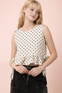 Side Tie Detail Ruffled Top