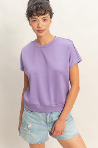 Crew Neck  Dolman Sleeve Short Set